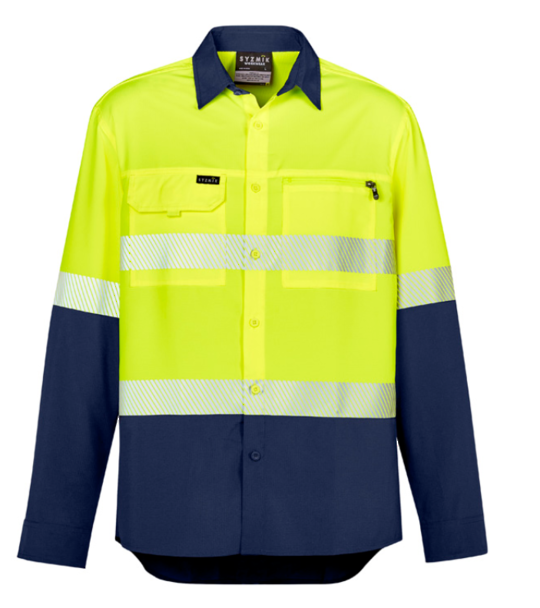 Syzmik ZW470 Mens Hi Vis Outdoor Segmented Tape Long Sleeve Shirt